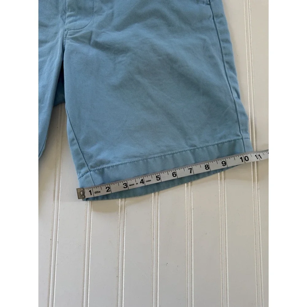 J. Crew Mens Chino Shorts Size 33 Blue Flat Front Cotton Preppy Golf Casual
